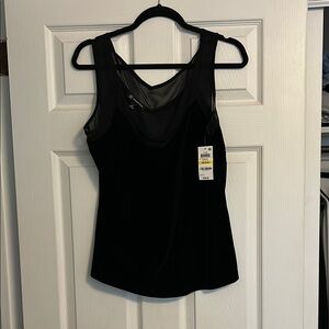 Black Sleeveless Top with Sheer Detail